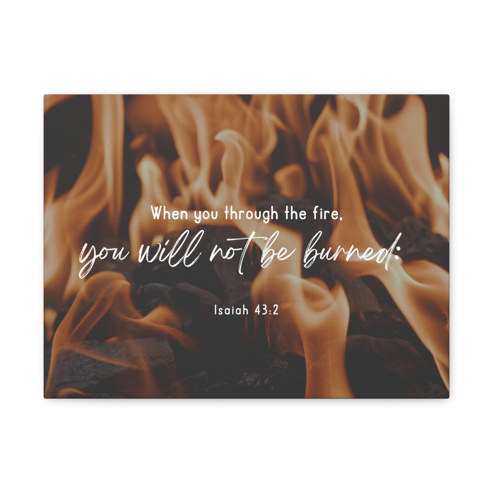 10 Scripture Walls Not Be Burned Isaiah 43:2 Bible Verse Canvas Christian Wall Art Ready to Hang-Express Your Love Gifts