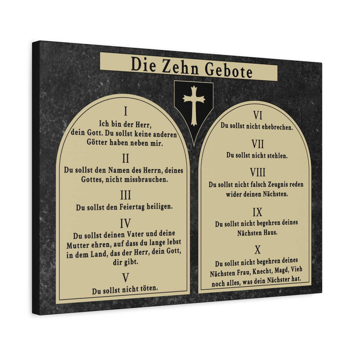 Scripture Walls Die Zehn Gebote Ten Commandments Tablets German Bible Verse Canvas Christian Wall Art Ready to Hang Unframed-Express Your Love Gifts