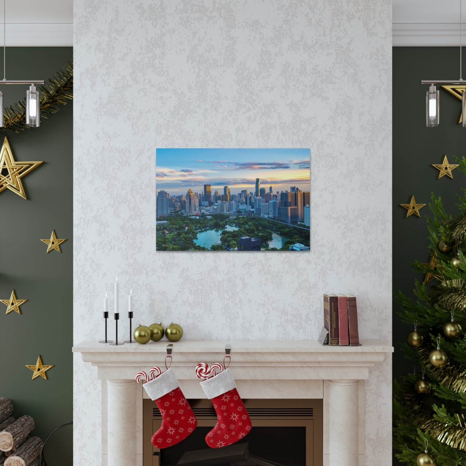 Bangkok Daytime Skyline Canvas Artwork High-Quality Breathtaking Stunning Cityscape for Home Decor Ready to Hang-Express Your Love Gifts