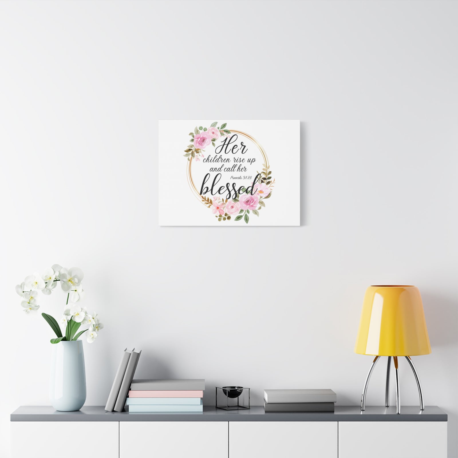 Scripture Walls Proverbs 31:28 She is Blessed Bible Verse Canvas Christian Wall Art Ready to Hang Unframed-Express Your Love Gifts