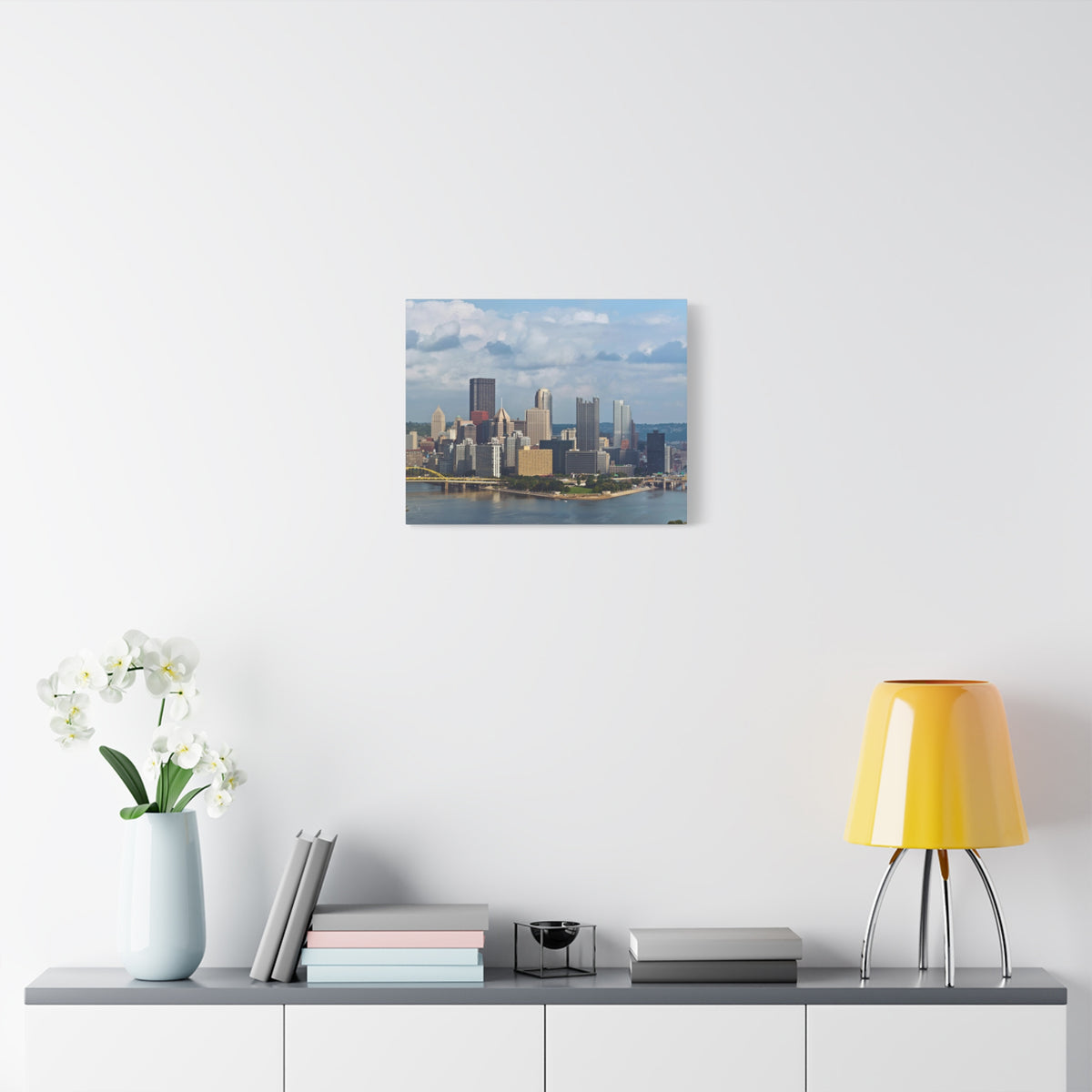 Pittsburgh Daytime Skyline Canvas Artwork High-Quality Breathtaking Stunning Cityscape for Home Decor Ready to Hang-Express Your Love Gifts