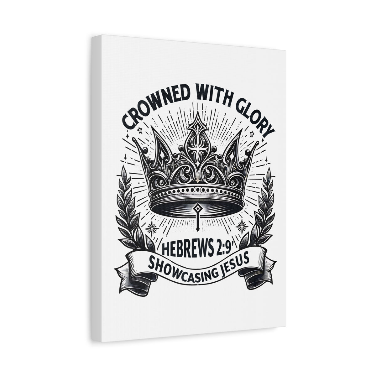Scripture Walls Hebrews 2:9 Crowned With Glory Bible Verse Canvas Christian Wall Art Ready to Hang Unframed-Express Your Love Gifts