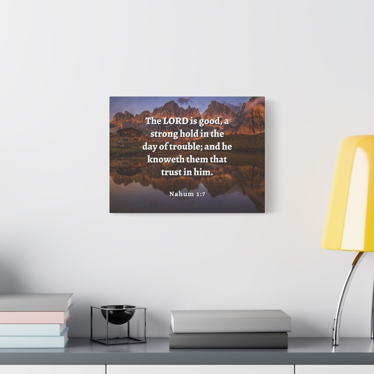 Scripture Walls Lord Is Good Nahum 1:7 Bible Verse Canvas Christian Wall Art Ready to Hang-Express Your Love Gifts