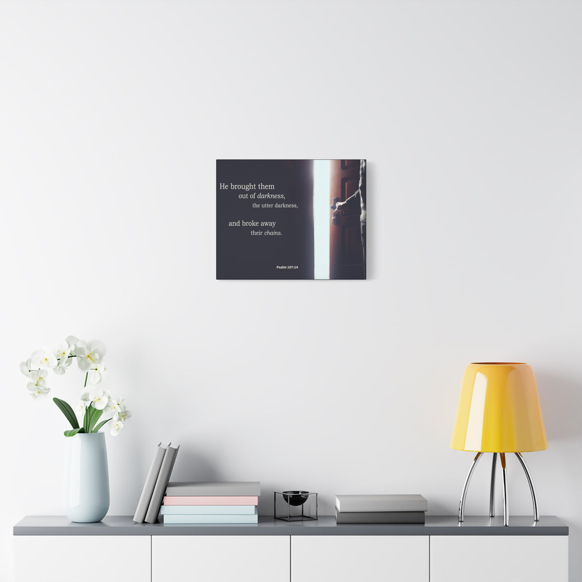 Scripture Walls He Brought Them Psalm 107:14 Bible Verse Canvas Christian Wall Art Ready to Hang-Express Your Love Gifts