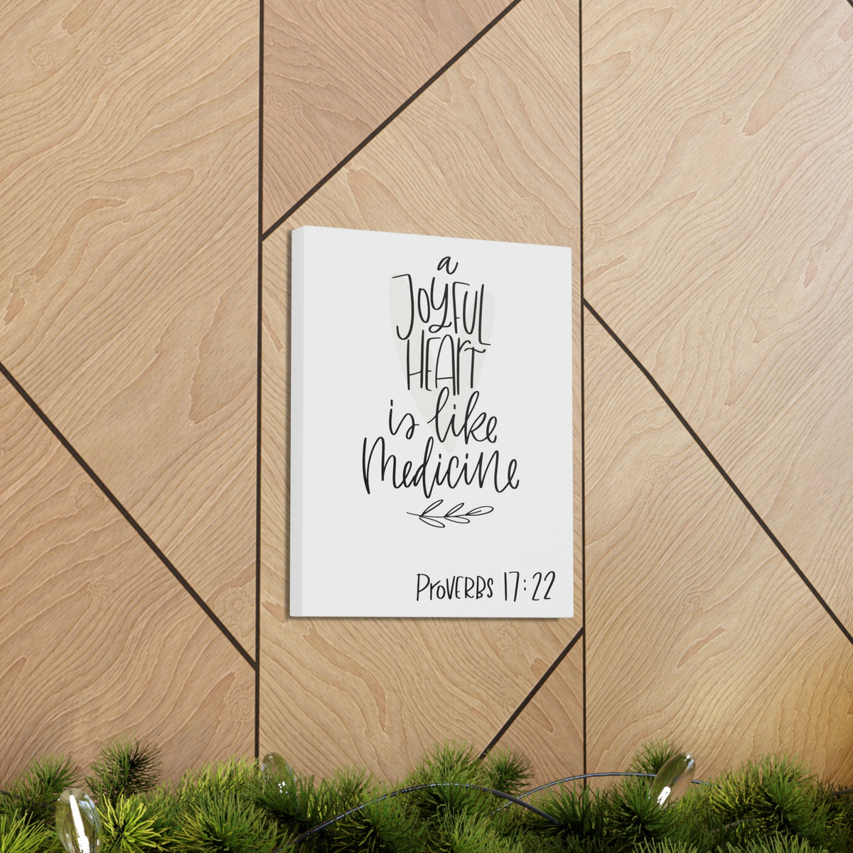 Scripture Walls A Joyful Heart Is Like Bible Medicine Proverbs 17:22 Verse Canvas Christian Wall Art Ready To Hang-Express Your Love Gifts