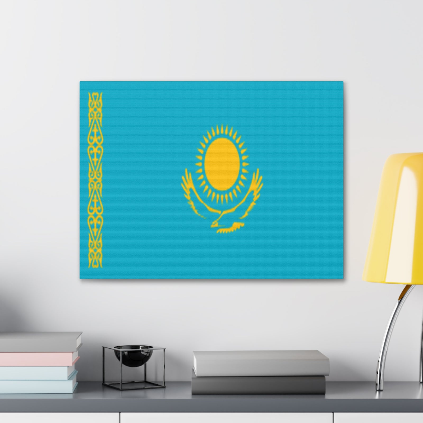 Kazakhstan Country Flag Canvas Vibrant Wall Art Unframed Home Decor-Express Your Love Gifts