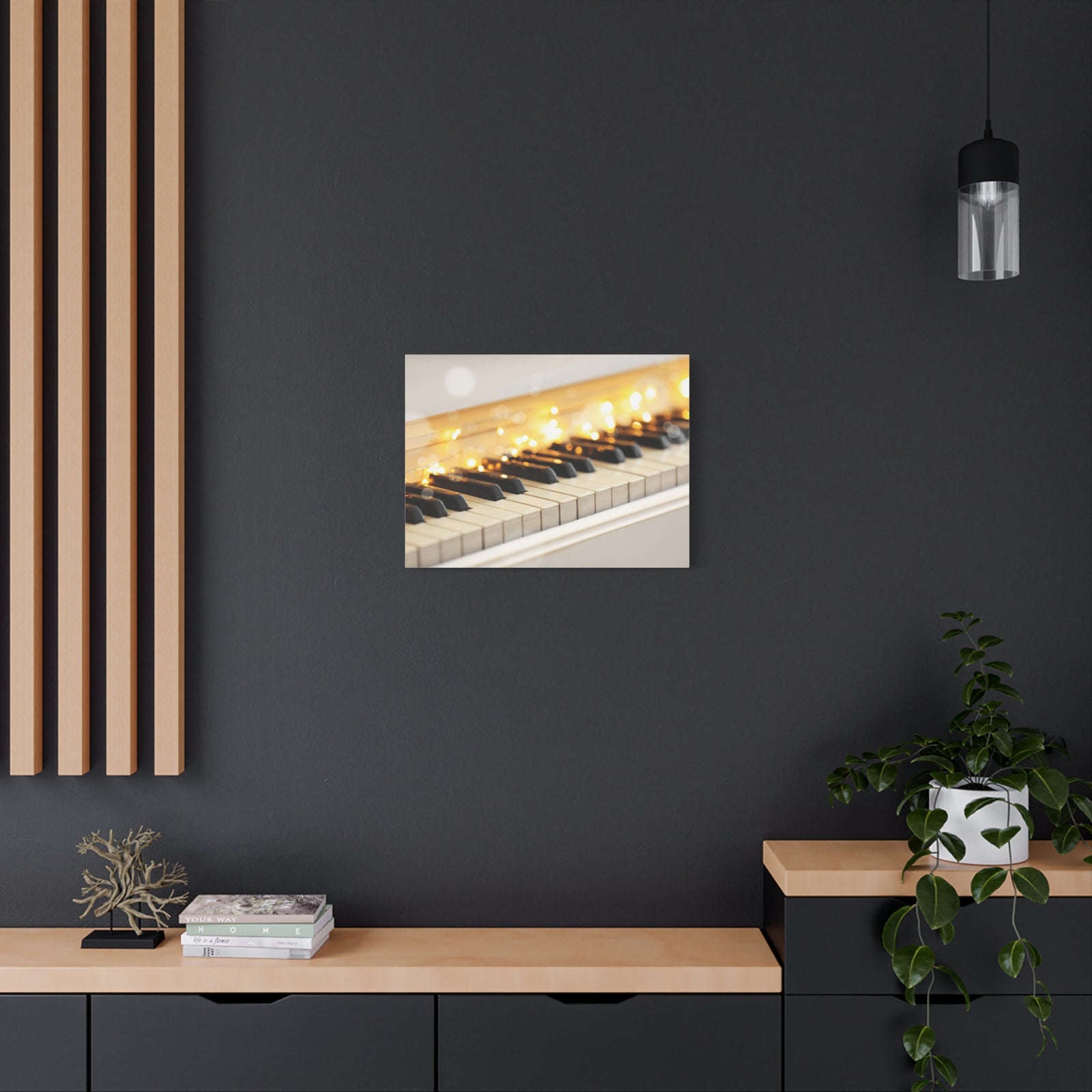 Light up Piano Keys Music Lover's Delight Piano Keyboard Canvas Wall Art for Home Decor Ready-to-Hang-Express Your Love Gifts