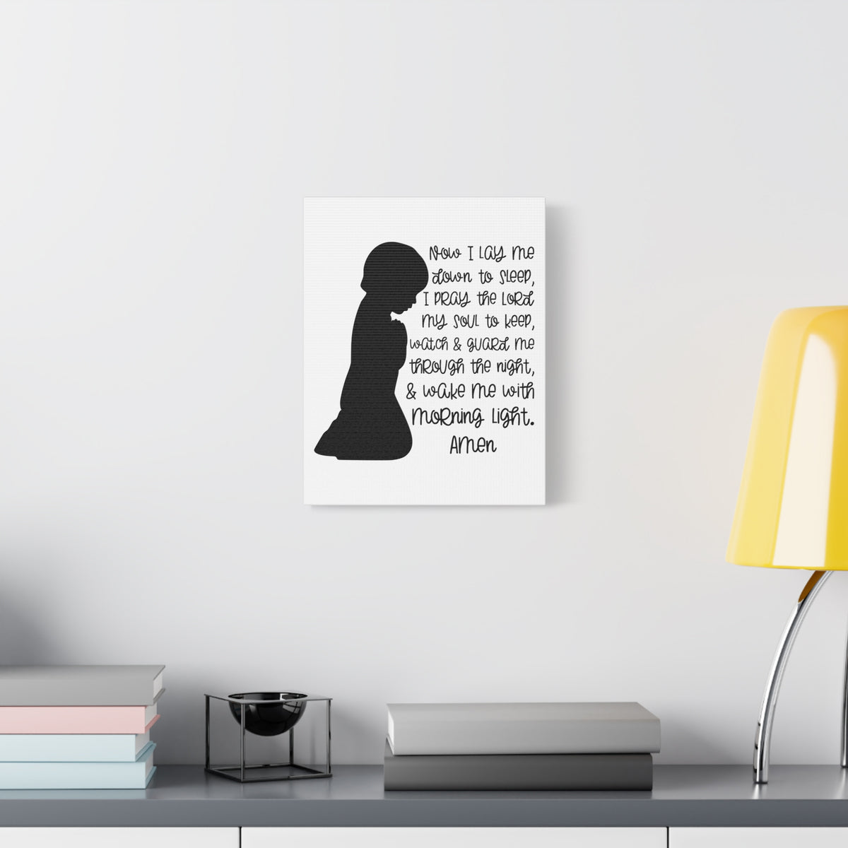 Scripture Canvas Wake Me With Morning Psalms 4:8 Christian Wall Art Print Ready to Hang-Express Your Love Gifts