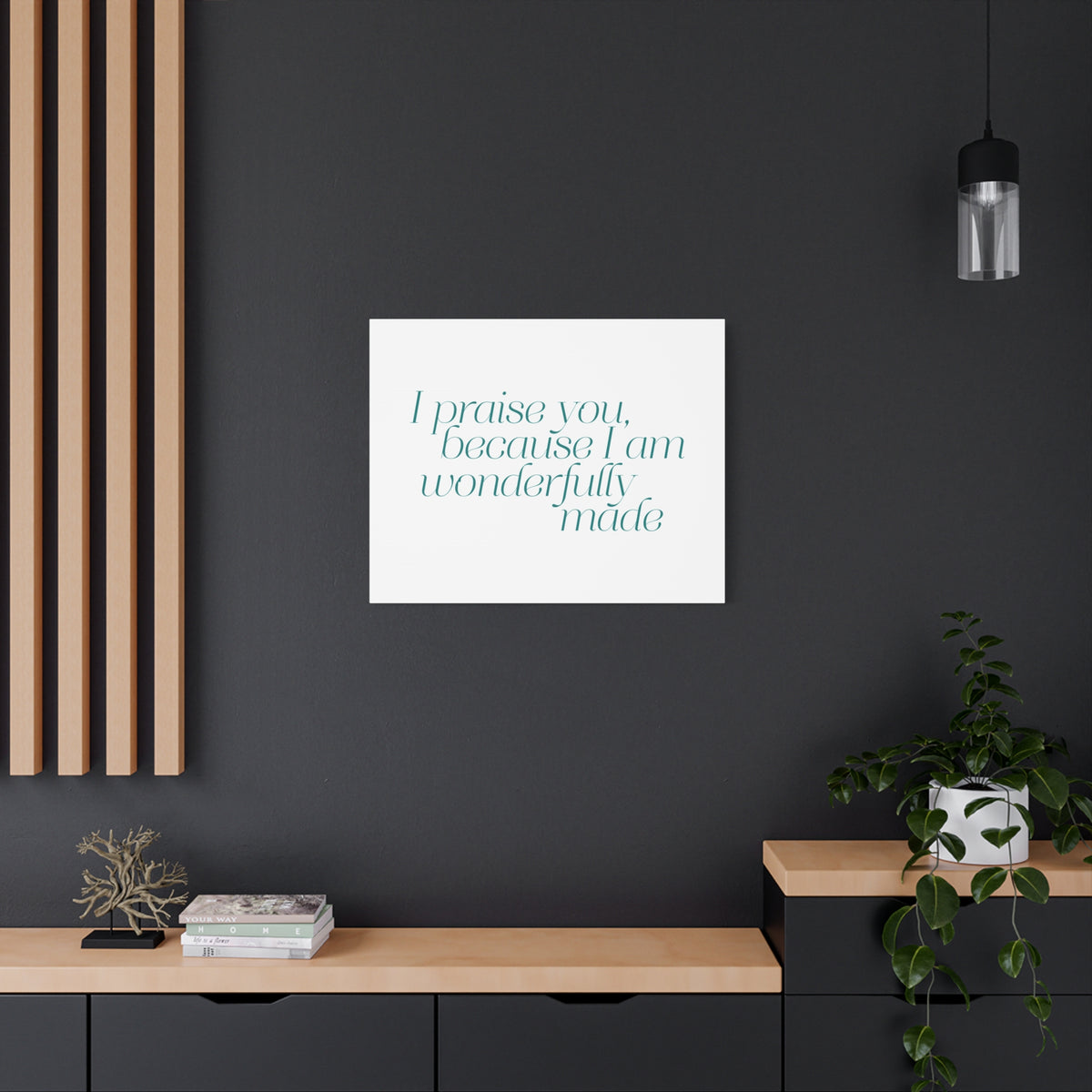 Scripture Walls Wonderfully Made Light Blue Psalm 139:14 Bible Verse Canvas Christian Wall Art Ready to Hang-Express Your Love Gifts