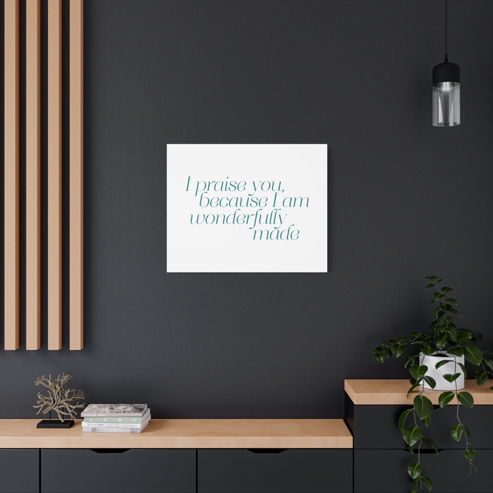 Scripture Walls Wonderfully Made Light Blue Psalm 139:14 Bible Verse Canvas Christian Wall Art Ready to Hang-Express Your Love Gifts
