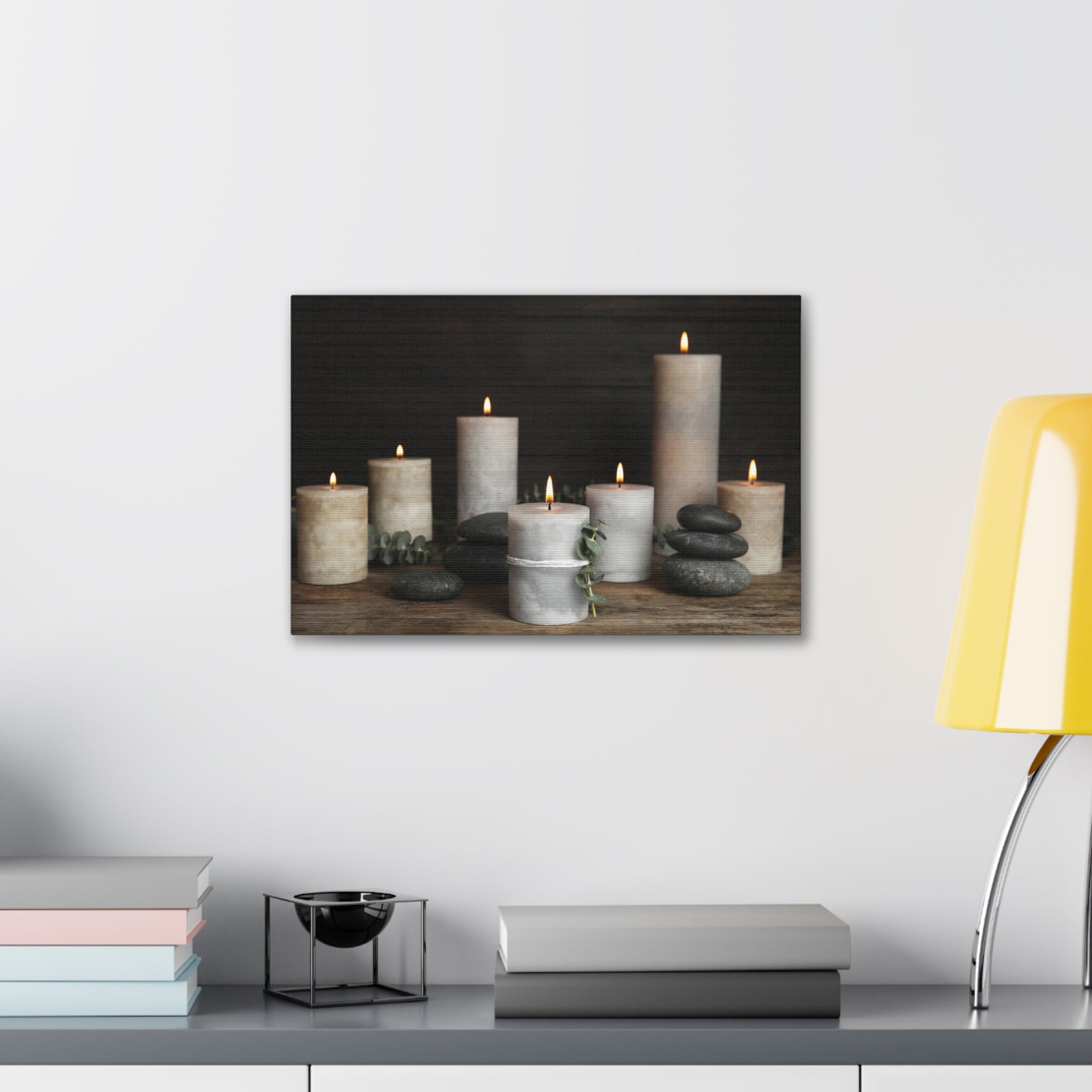 Composition with Burning Candles Forest Floral Nature Photography Canvas Wall Art for Home Decor Ready-to-Hang-Express Your Love Gifts