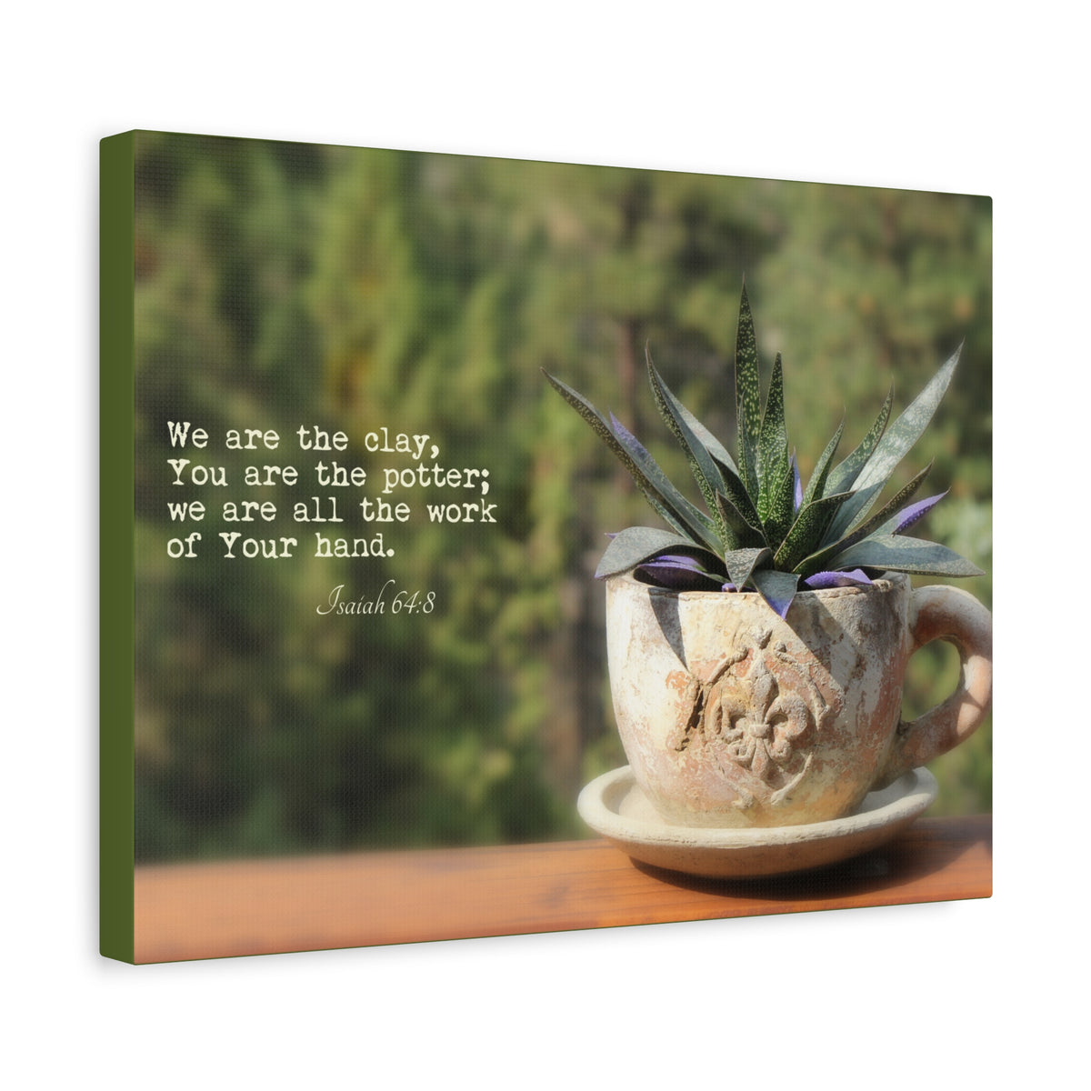 Scripture Canvas We Are The Clay Isaiah 64:8 Christian Wall Art Bible Verse Print Ready to Hang-Express Your Love Gifts