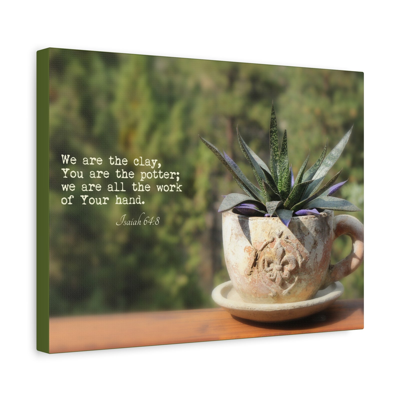 Scripture Canvas We Are The Clay Isaiah 64:8 Christian Wall Art Bible Verse Print Ready to Hang-Express Your Love Gifts