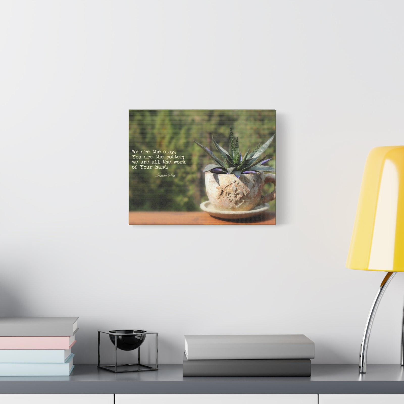 Scripture Canvas We Are The Clay Isaiah 64:8 Christian Wall Art Bible Verse Print Ready to Hang-Express Your Love Gifts