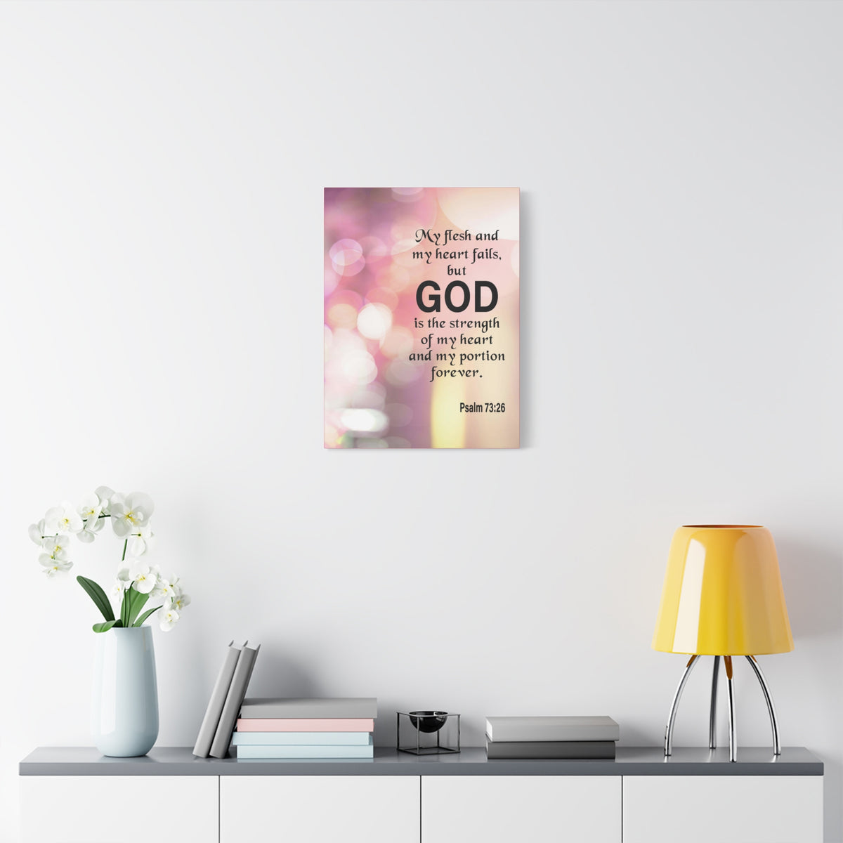 Bible Verse Canvas God is My Strength Psalm 73:26 Wall Art Christian Home Decor-Express Your Love Gifts