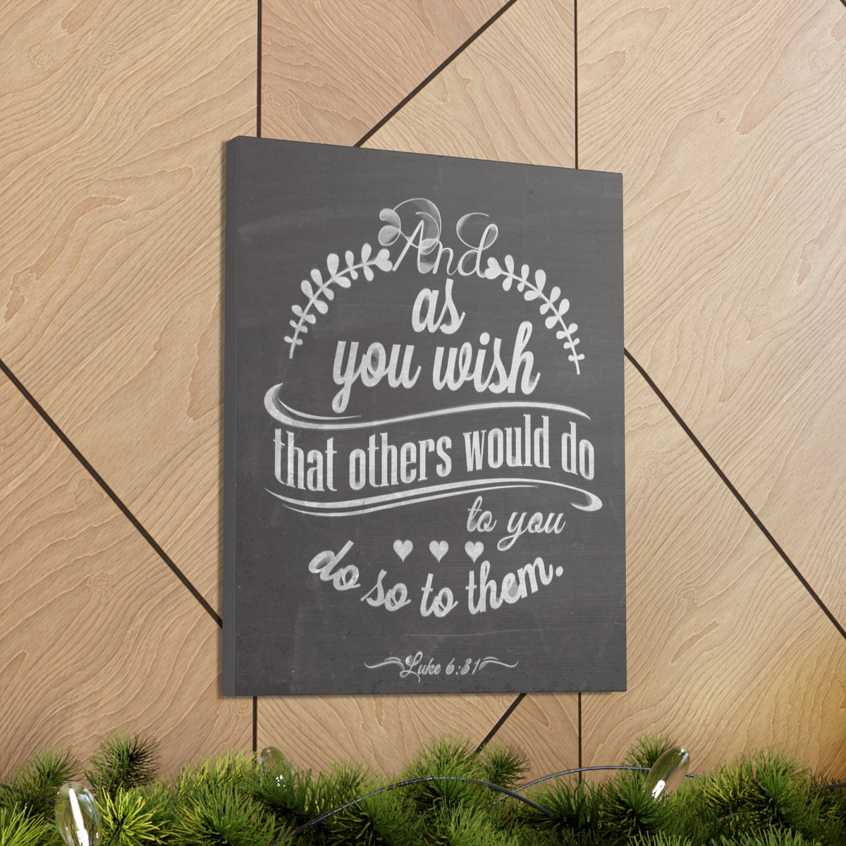 Scripture Canvas And As You Wish Luke 6:31 Christian Wall Art Bible Verse Print Ready To Hang-Express Your Love Gifts