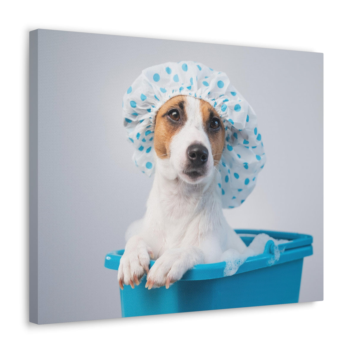 Cute Russel Terrier Bath Canvas Wall Art for Home Decor Ready-to-Hang-Express Your Love Gifts