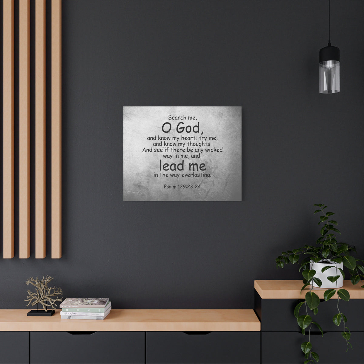 Scripture Canvas O' God Lead Me Psalm 139:23-24 Christian Wall Art Bible Verse Print Ready to Hang-Express Your Love Gifts