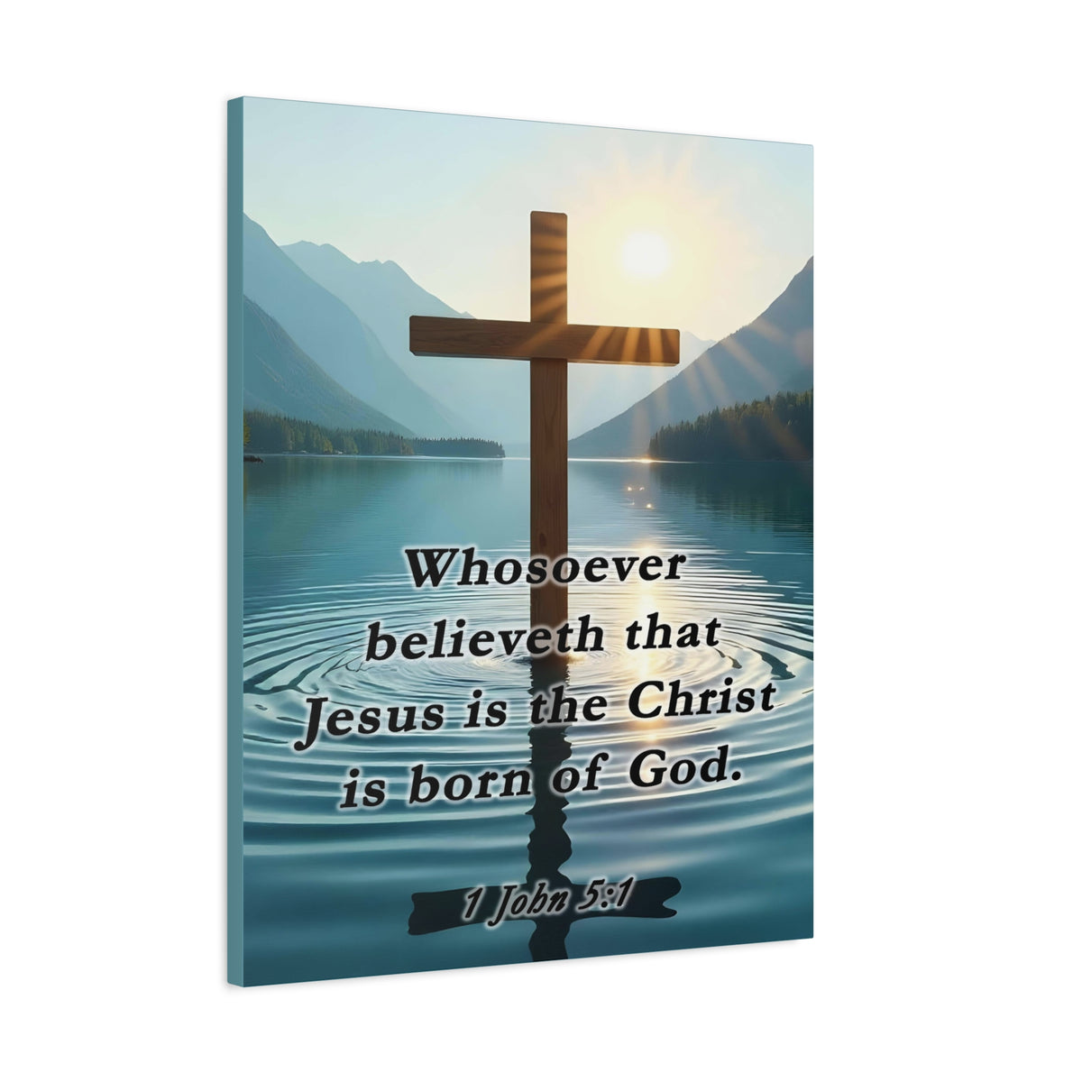 Scripture Walls 1 John 5:1 Jesus is The Christ Bible Verse Canvas Christian Wall Art Ready to Hang Unframed-Express Your Love Gifts