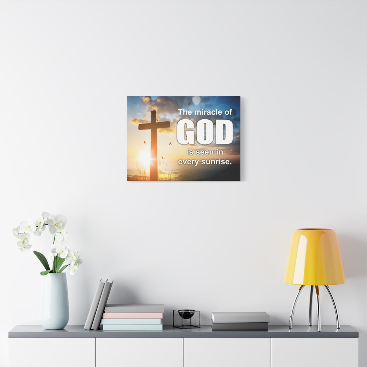 Scripture Canvas The Miracle of God Psalm 118:24 Christian Wall Art Bible Verse Print Ready to Hang-Express Your Love Gifts
