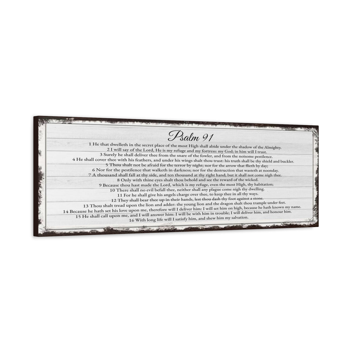 Scripture Walls Psalm 91 English Landscape White Bible Verse Canvas Christian Wall Art Ready to Hang Unframed-Express Your Love Gifts