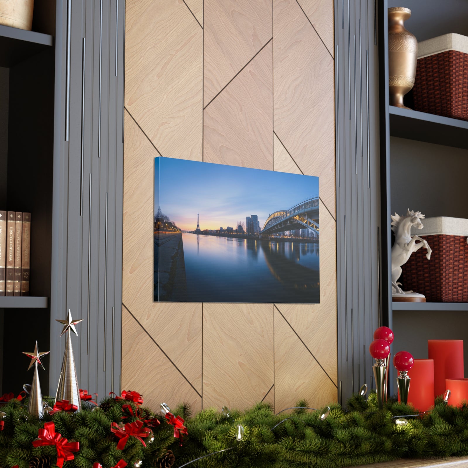 Paris Night Skyline Canvas Artwork High-Quality Breathtaking Stunning Cityscape for Home Decor Ready to Hang-Express Your Love Gifts