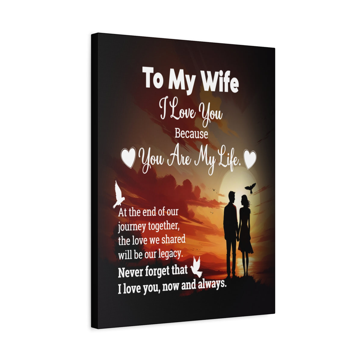To My Wife Sunset Romance Canvas Wall Art - Heartfelt Gift of Love & Legacy-Express Your Love Gifts