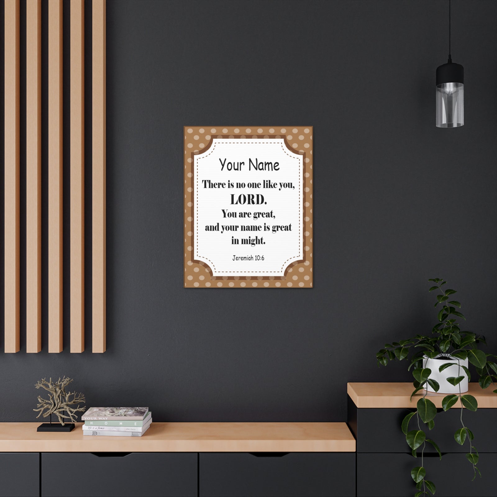 Scripture Walls Personalized Jeremiah 10:6 Bible Chapter Canvas Christian Wall Art Ready to Hang-Express Your Love Gifts