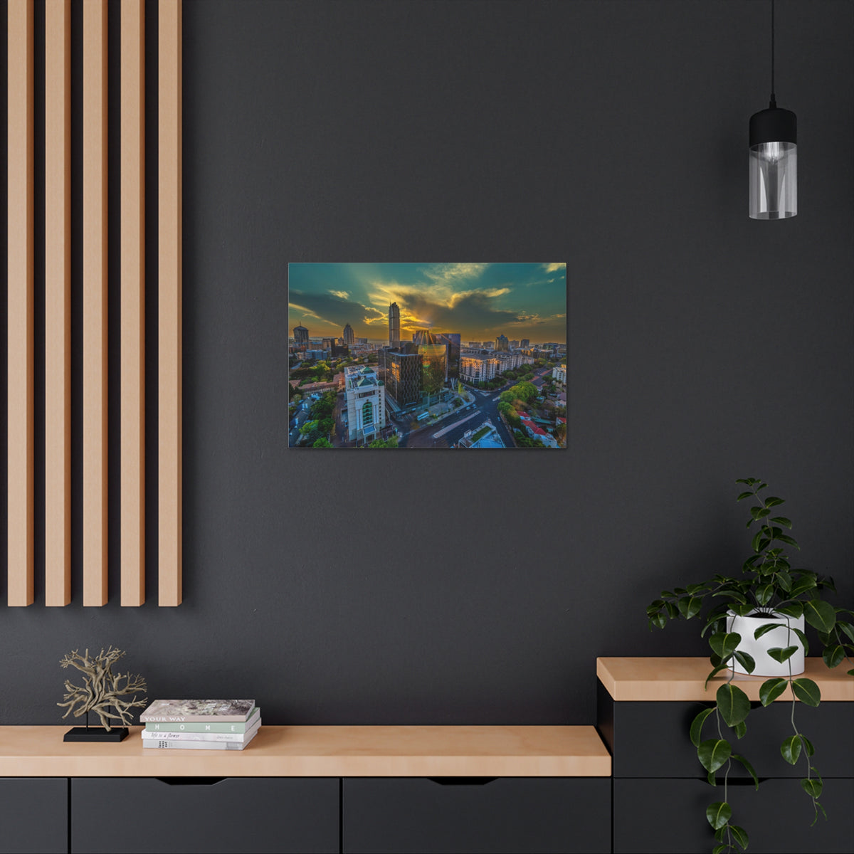 Johannesburg Daytime Skyline Canvas Artwork High-Quality Breathtaking Stunning Cityscape for Home Decor Ready to Hang-Express Your Love Gifts