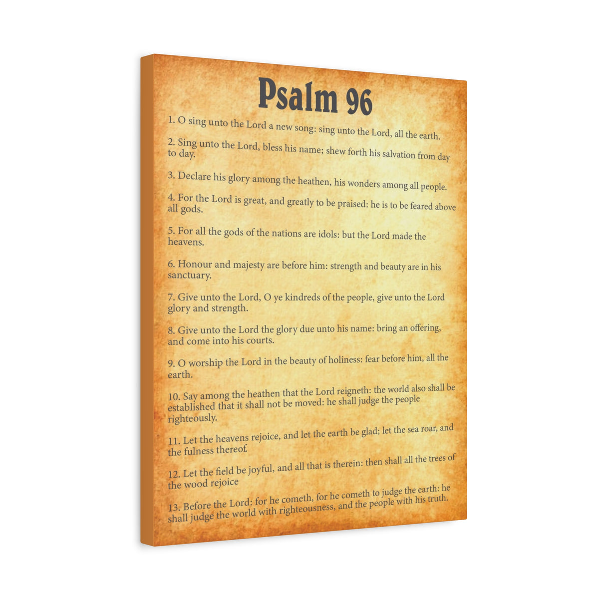 Scripture Walls Psalm 96 Gold Bible Chapter Canvas Christian Wall Art Ready to Hang-Express Your Love Gifts