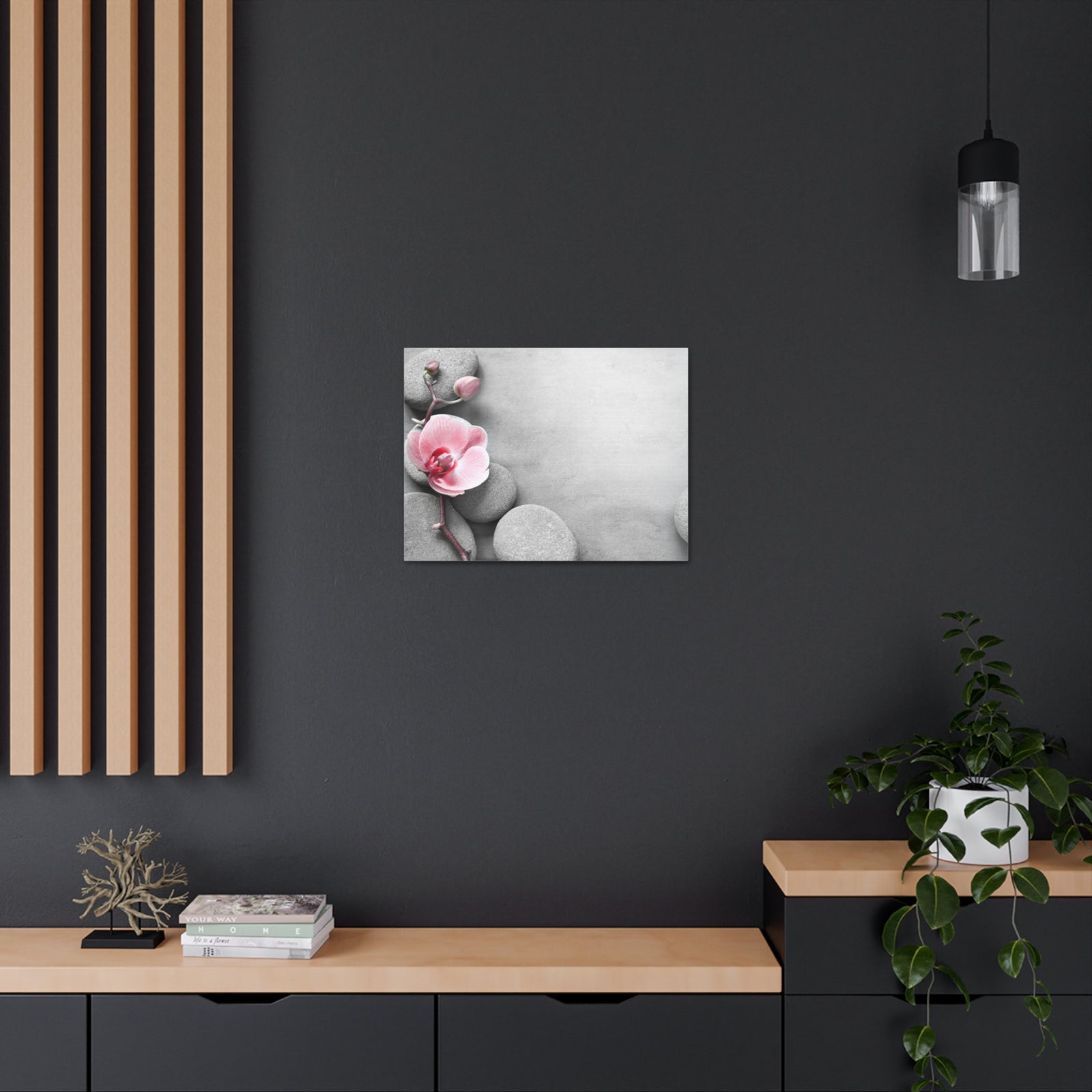 Orchid Pink Flower Forest Floral Nature Photography Canvas Wall Art for Home Decor Ready-to-Hang-Express Your Love Gifts