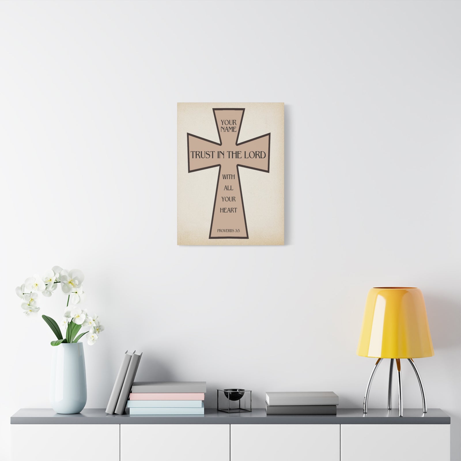 Proverbs 3:5 Trust in The Lord Cross Canvas Gallery Wraps-Express Your Love Gifts