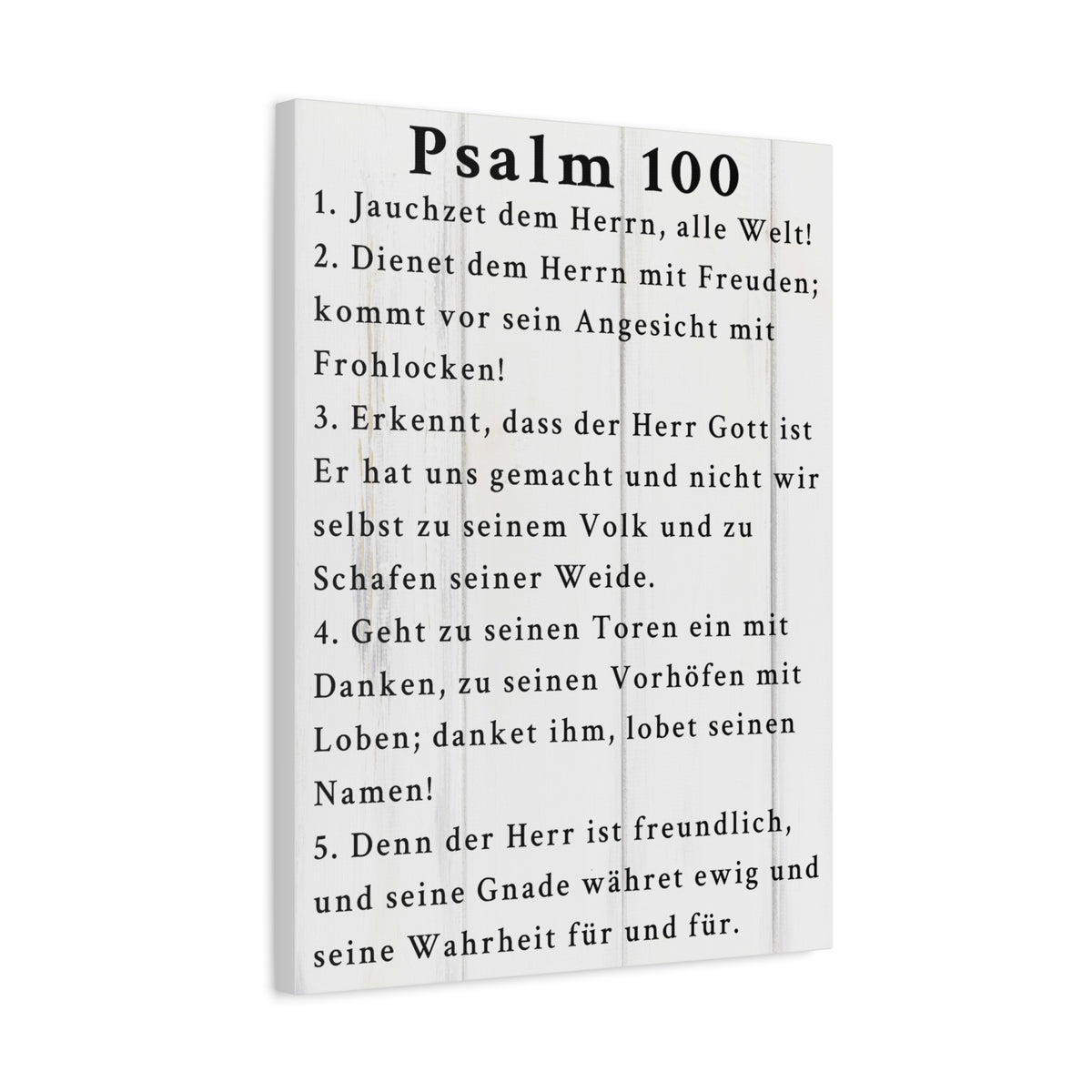 Scripture Walls Psalm 100 German White Bible Verse Canvas Christian Wall Art Ready to Hang Unframed-Express Your Love Gifts