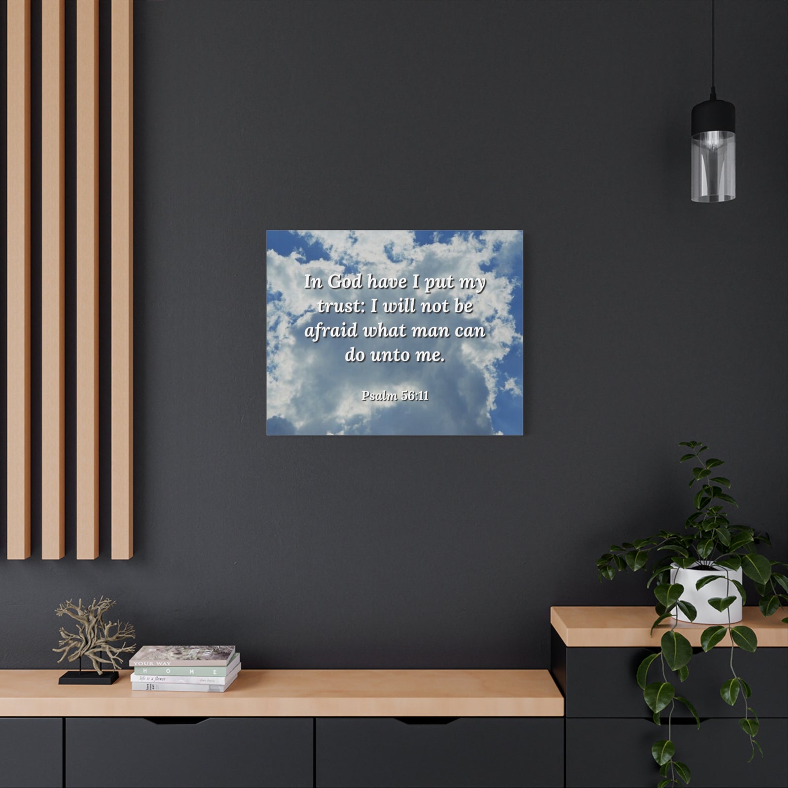 Scripture Canvas My Trust Psalm 56:11 Christian Wall Art Bible Verse Print Ready to Hang-Express Your Love Gifts