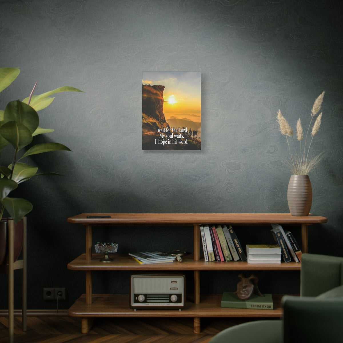 I Wait For The LordScripture Canvas I Wait For The Lord Psalm 130:5 Christian Wall Art Bible Verse Print Ready to Hang-Express Your Love Gifts