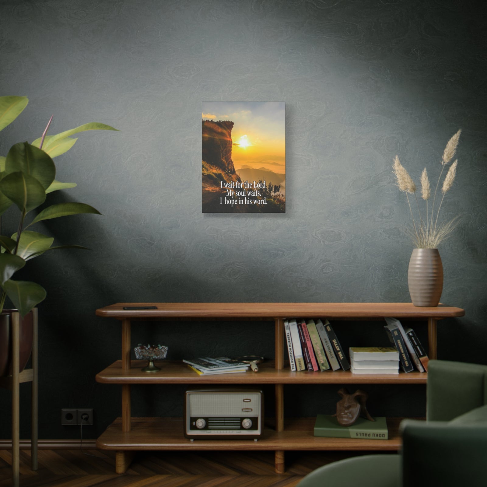 I Wait For The LordScripture Canvas I Wait For The Lord Psalm 130:5 Christian Wall Art Bible Verse Print Ready to Hang-Express Your Love Gifts