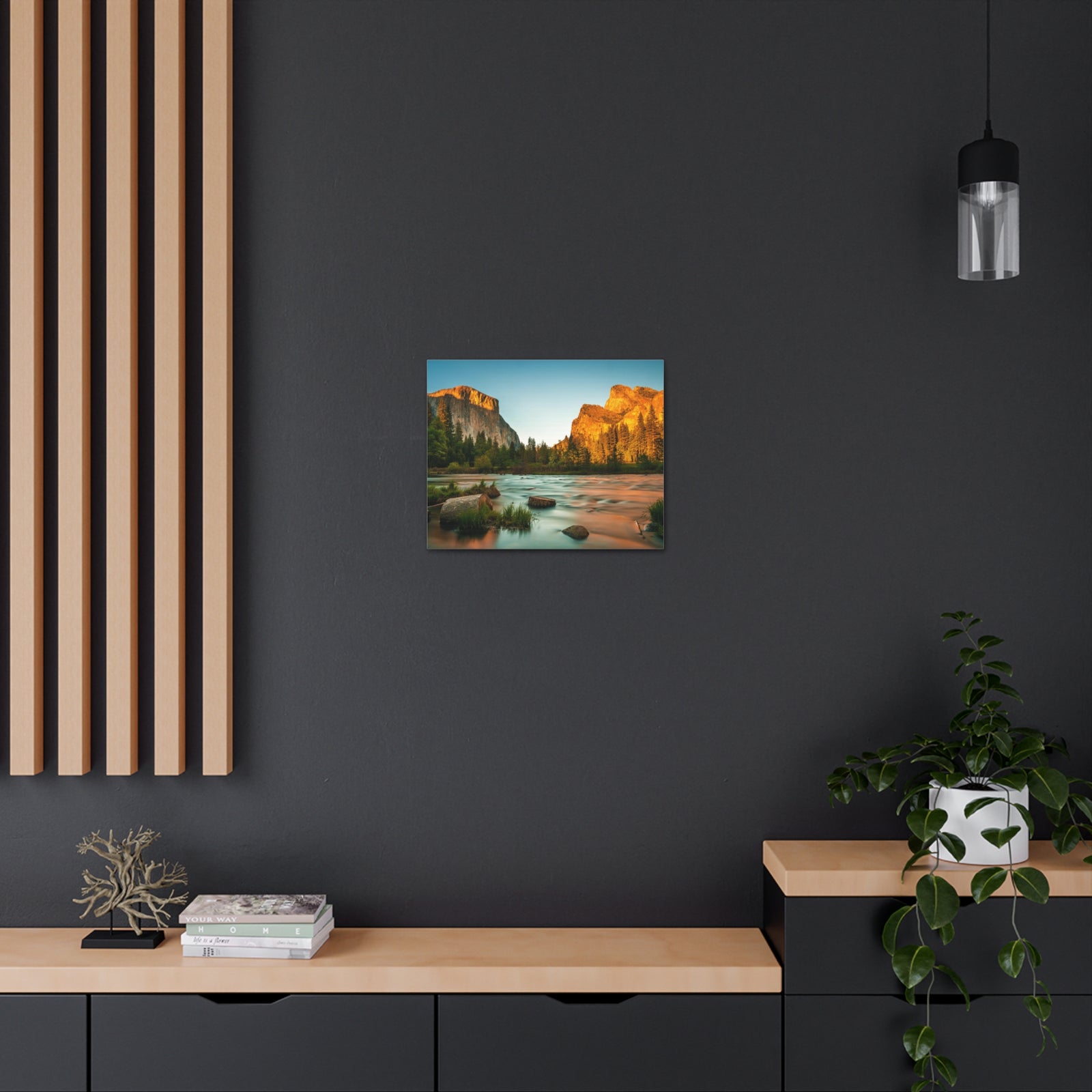 Mountain Valley Golden Hour Nature Wilderness Photography Canvas Wall Art for Home Decor Ready-to-Hang-Express Your Love Gifts