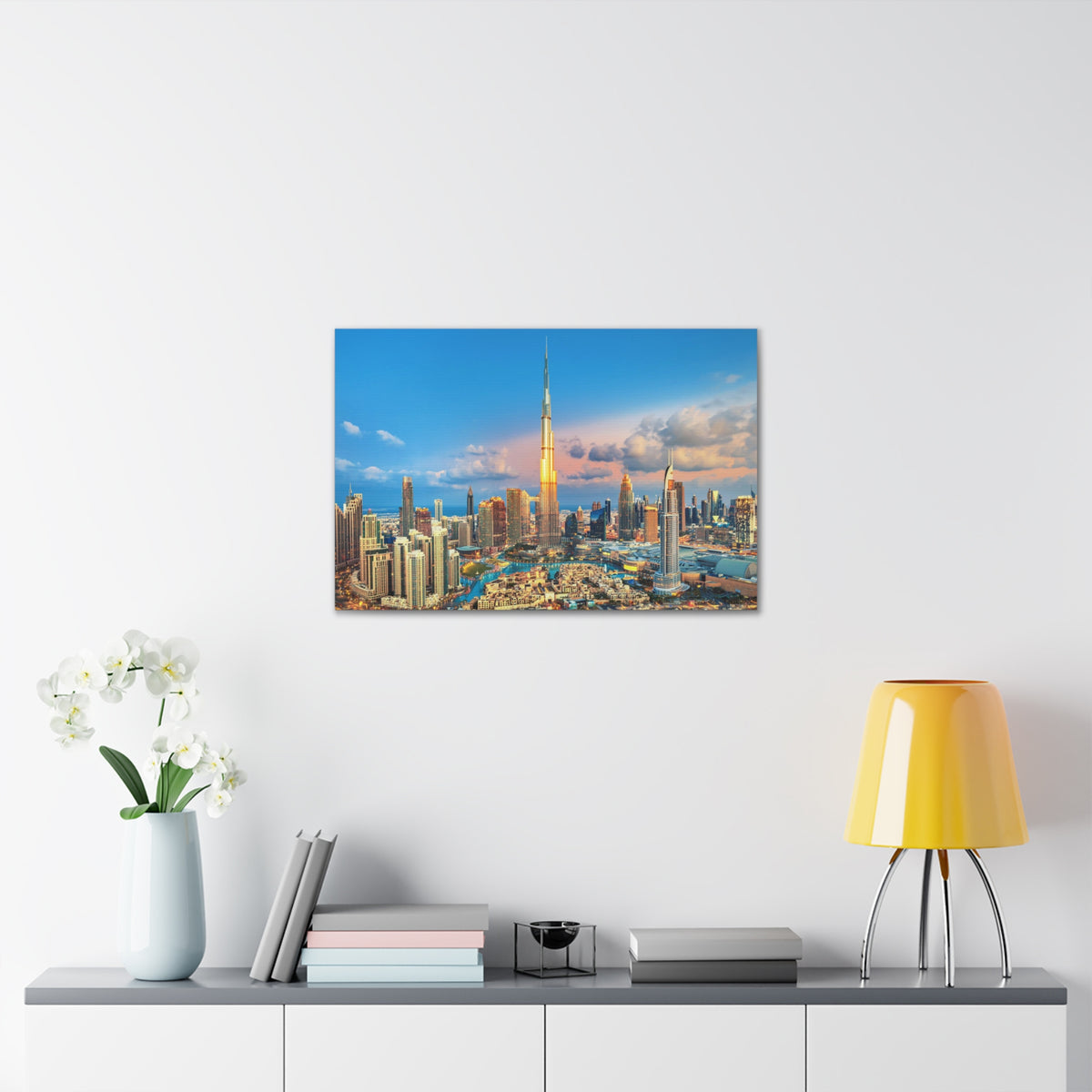 Dubai Daytime Skyline Canvas Artwork High-Quality Breathtaking Stunning Cityscape for Home Decor Ready to Hang-Express Your Love Gifts