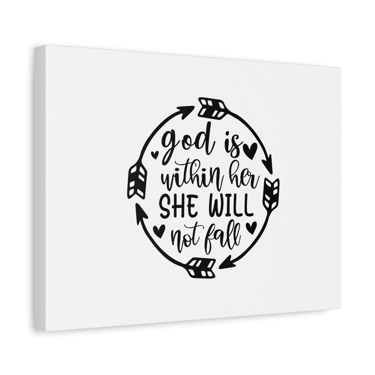 Scripture Canvas God Is Within Her She Will Not Fall Psalm 46:5 Christian Wall Art Bible Verse Print Ready to Hang-Express Your Love Gifts