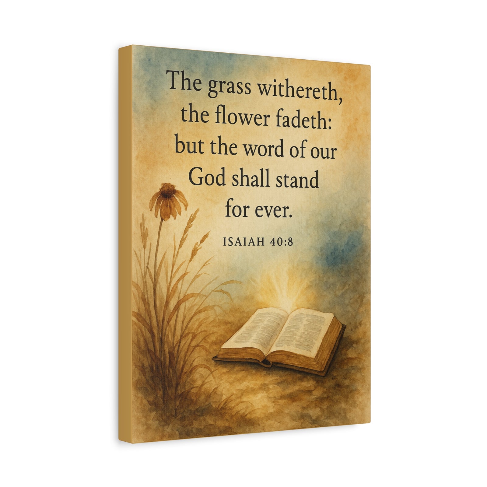 Bible Verse Canvas Isaiah 40:8 Christian Home Décor Wall Art Scripture Ready to Hang Faith Print-Express Your Love Gifts