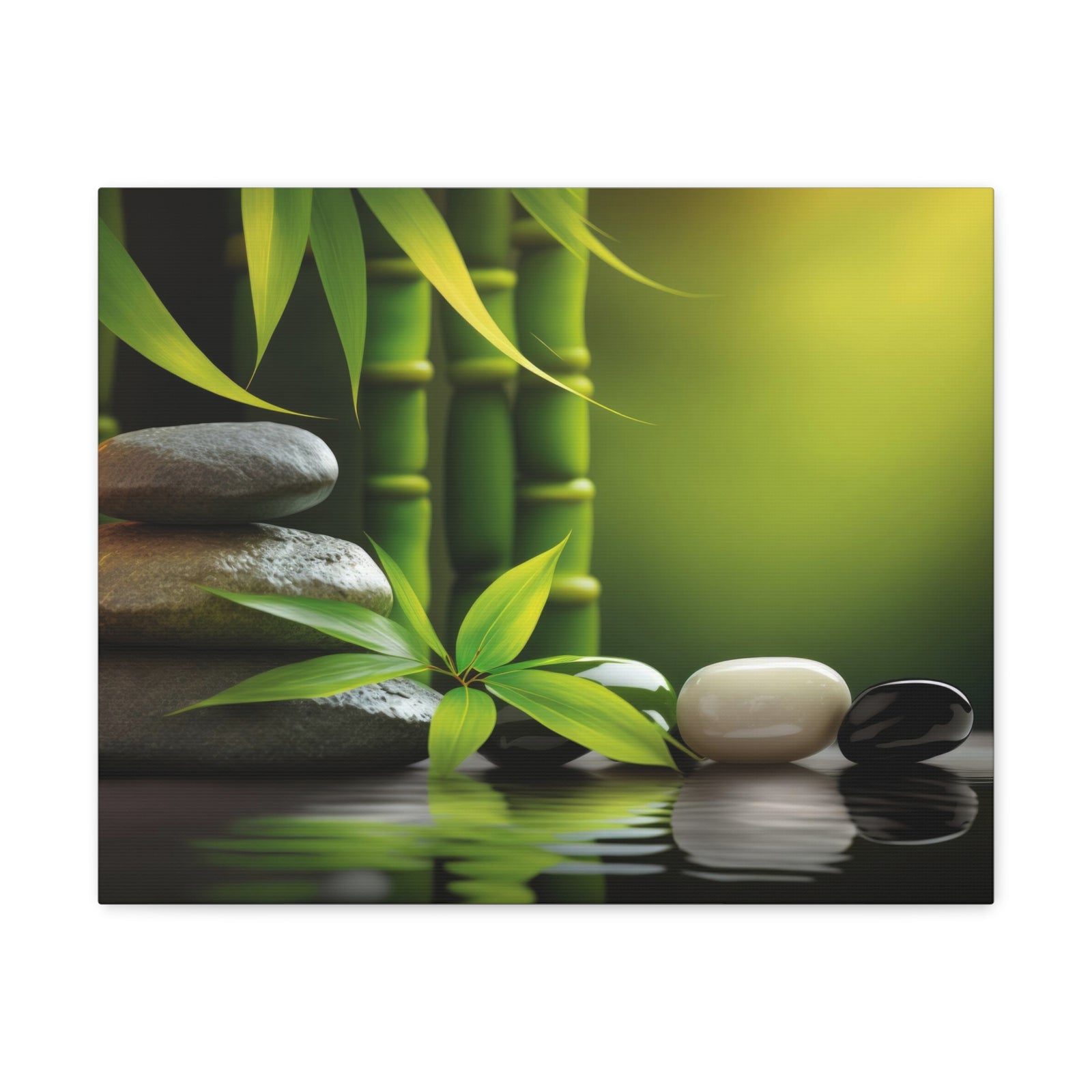 Spa Background with Stones Forest Floral Nature Photography Canvas Wall Art for Home Decor Ready-to-Hang-Express Your Love Gifts