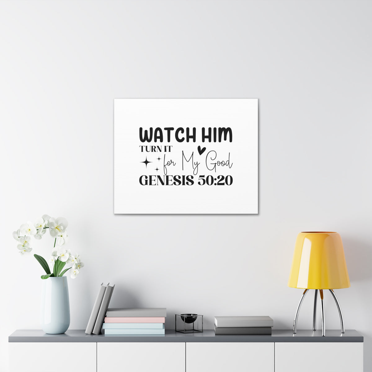 Scripture Walls Genesis 50:20 Watch Him Bible Verse Canvas Christian Wall Art Ready to Hang Unframed-Express Your Love Gifts