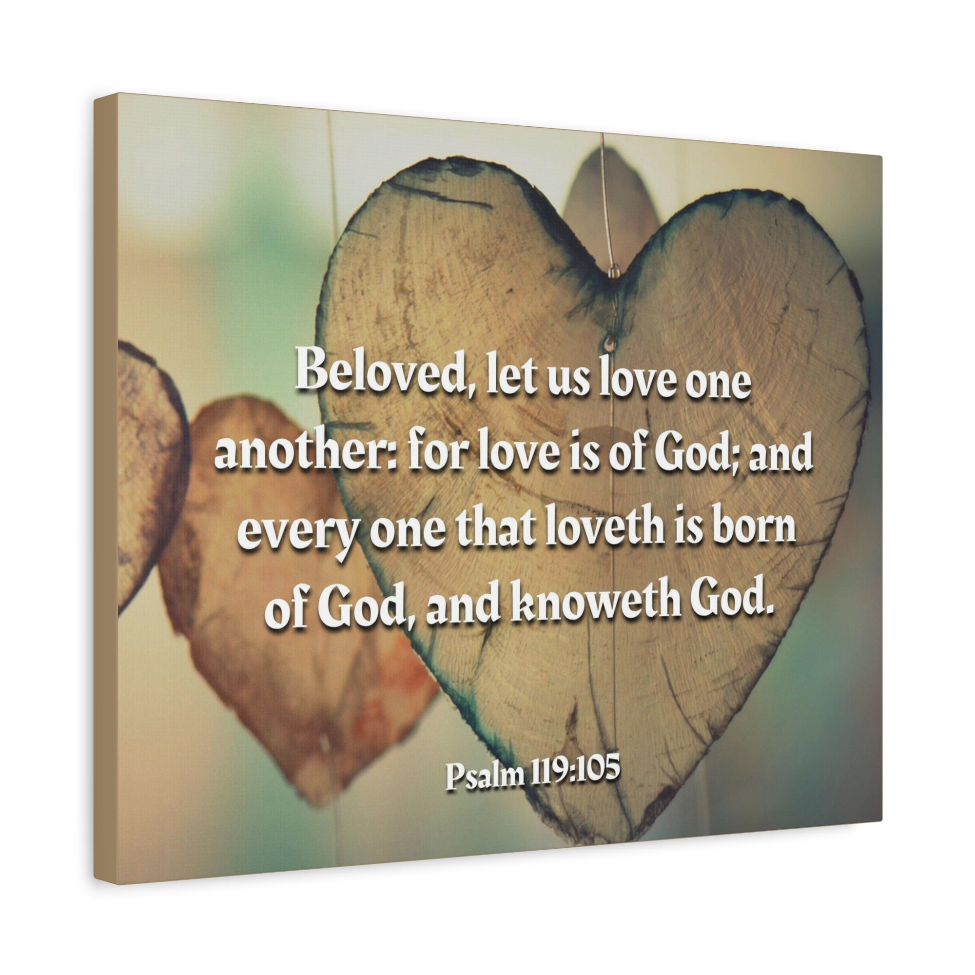Scripture Canvas Love One Another 1 John 4:7 Christian Wall Art