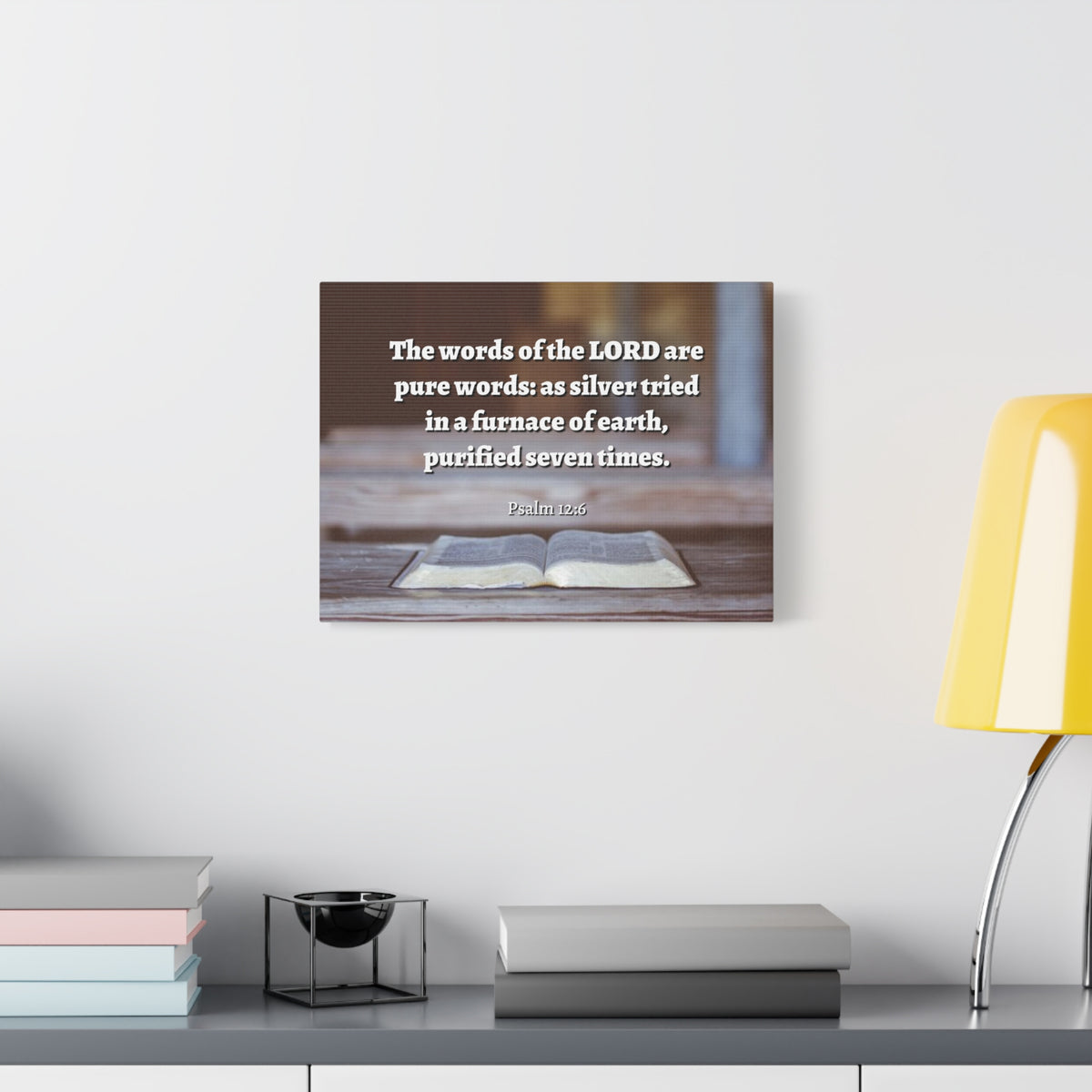 Scripture Canvas Pure Words Psalm 12:6 Christian Wall Art Bible Verse Print Ready to Hang-Express Your Love Gifts