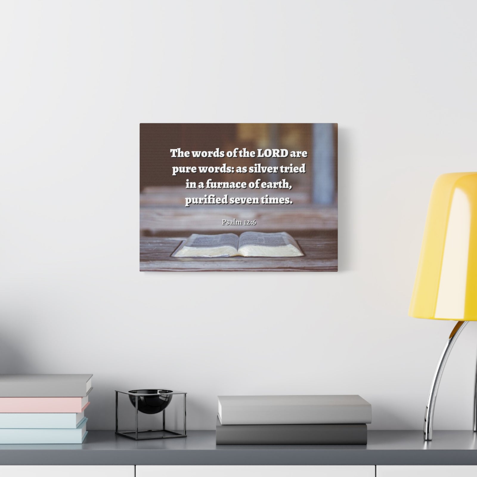 Scripture Canvas Pure Words Psalm 12:6 Christian Wall Art Bible Verse Print Ready to Hang-Express Your Love Gifts