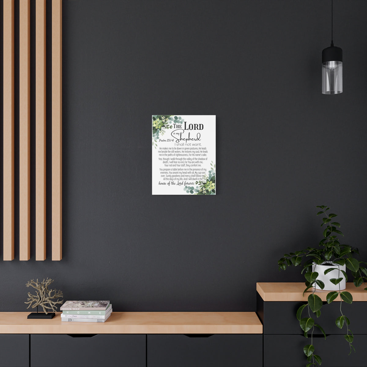 Scripture Walls Psalm 23:1-6 I Shall Not Want Bible Verse Canvas Christian Wall Art Ready to Hang Unframed-Express Your Love Gifts