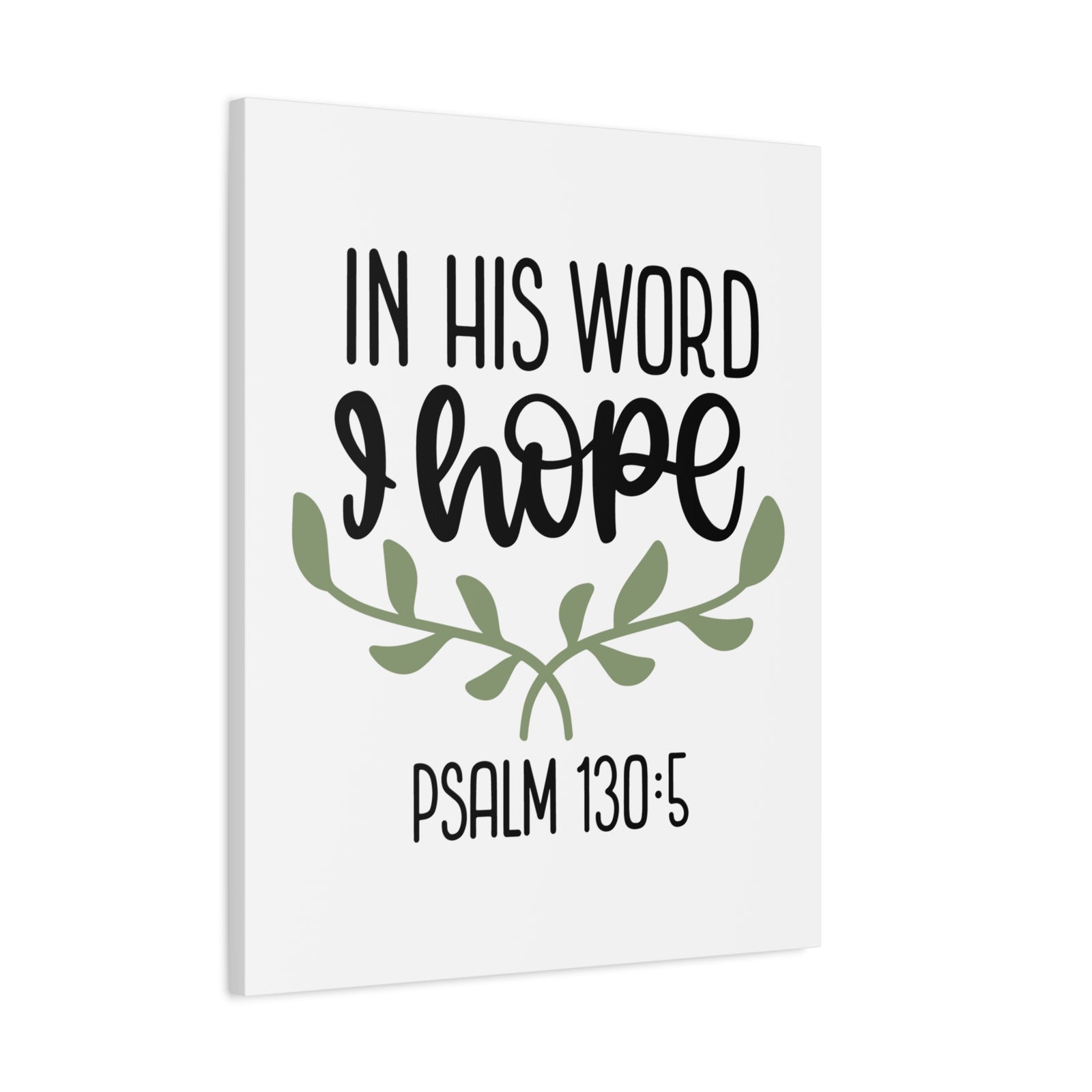 Scripture Canvas Hope Psalm 130:5 Christian Wall Art Bible Verse Print Ready to Hang-Express Your Love Gifts