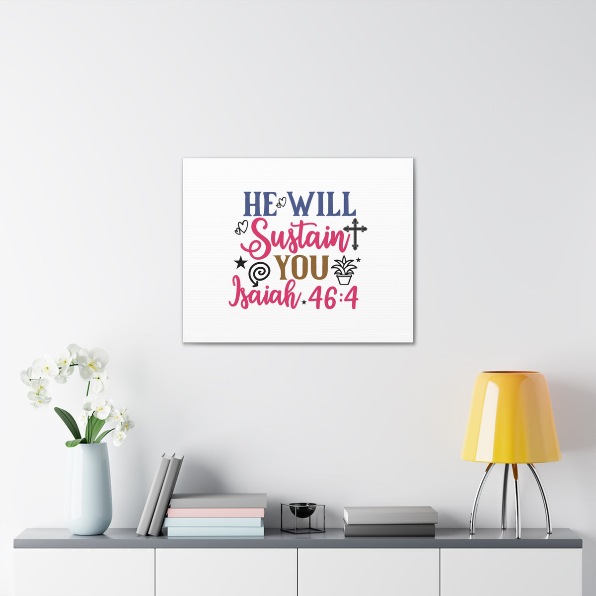 Scripture Walls Isaiah 46:4 He Will Sustain You Bible Verse Canvas Christian Wall Art Ready to Hang Unframed-Express Your Love Gifts