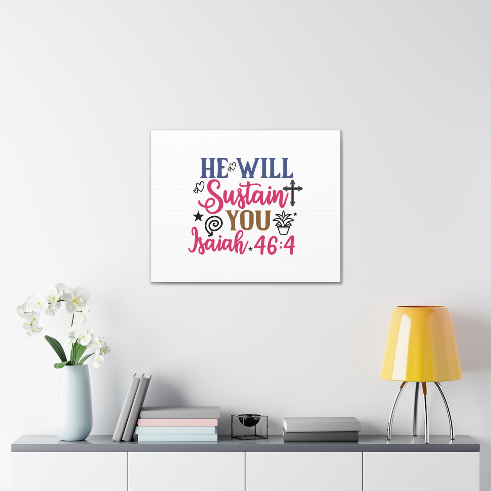 Scripture Walls Isaiah 46:4 He Will Sustain You Bible Verse Canvas Christian Wall Art Ready to Hang Unframed-Express Your Love Gifts