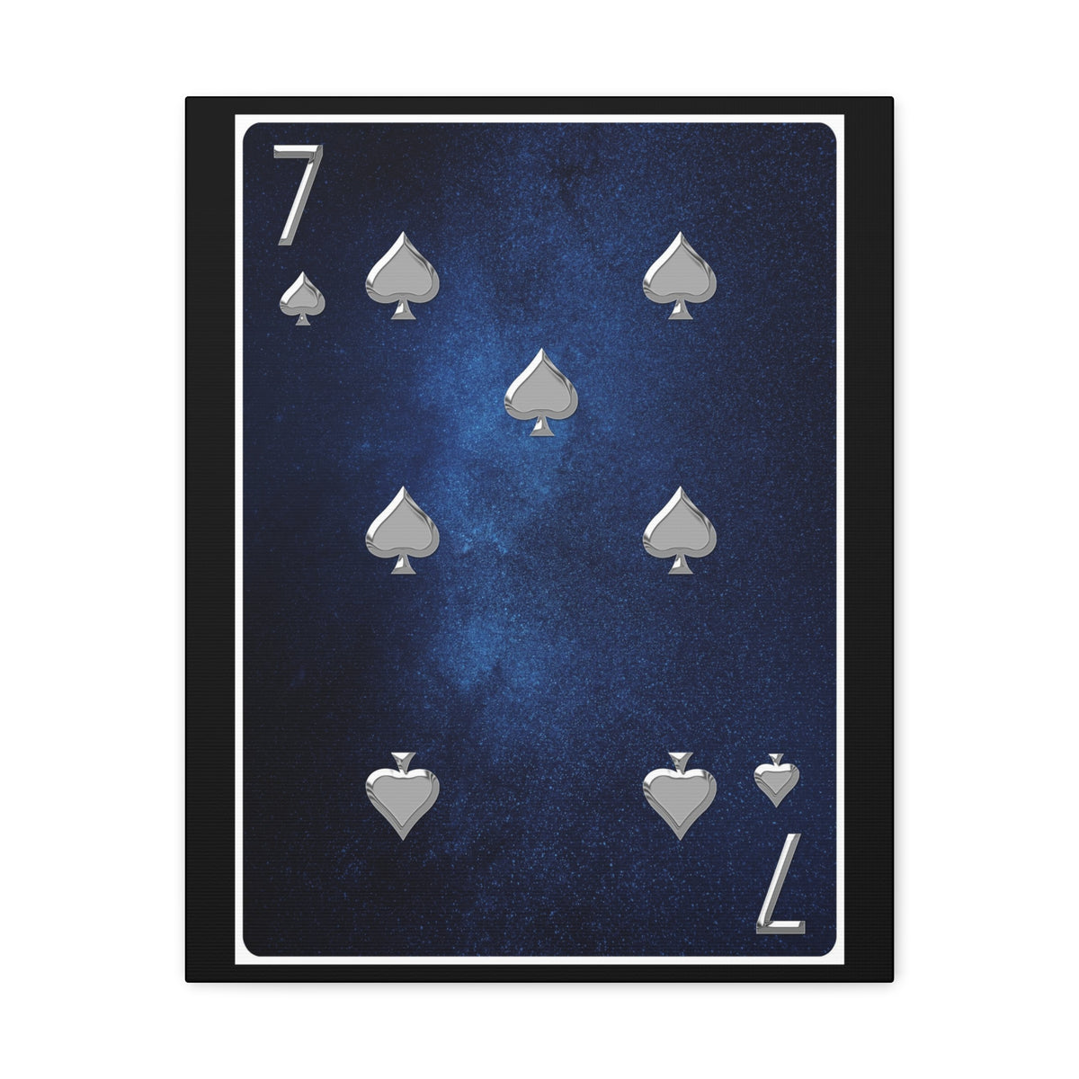 Seven Of Spades Space Background Playing Card Canvas Wall Art for Home Decor Ready-to-Hang-Express Your Love Gifts